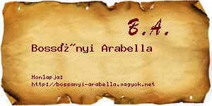 Bossányi Arabella névjegykártya